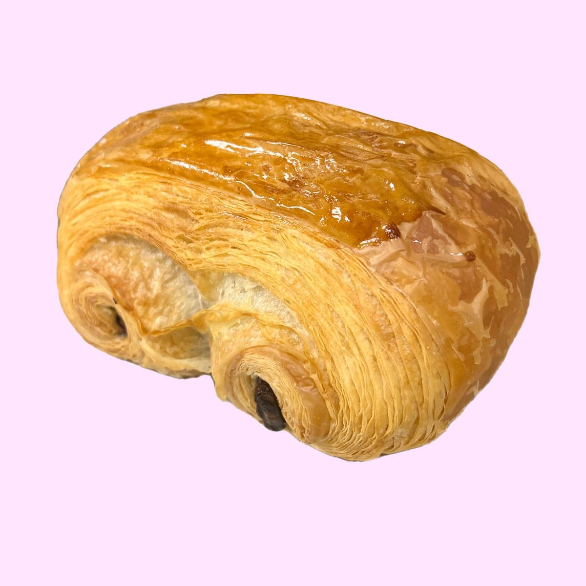 A chocolatine, the rectangular chocolate filled croissant