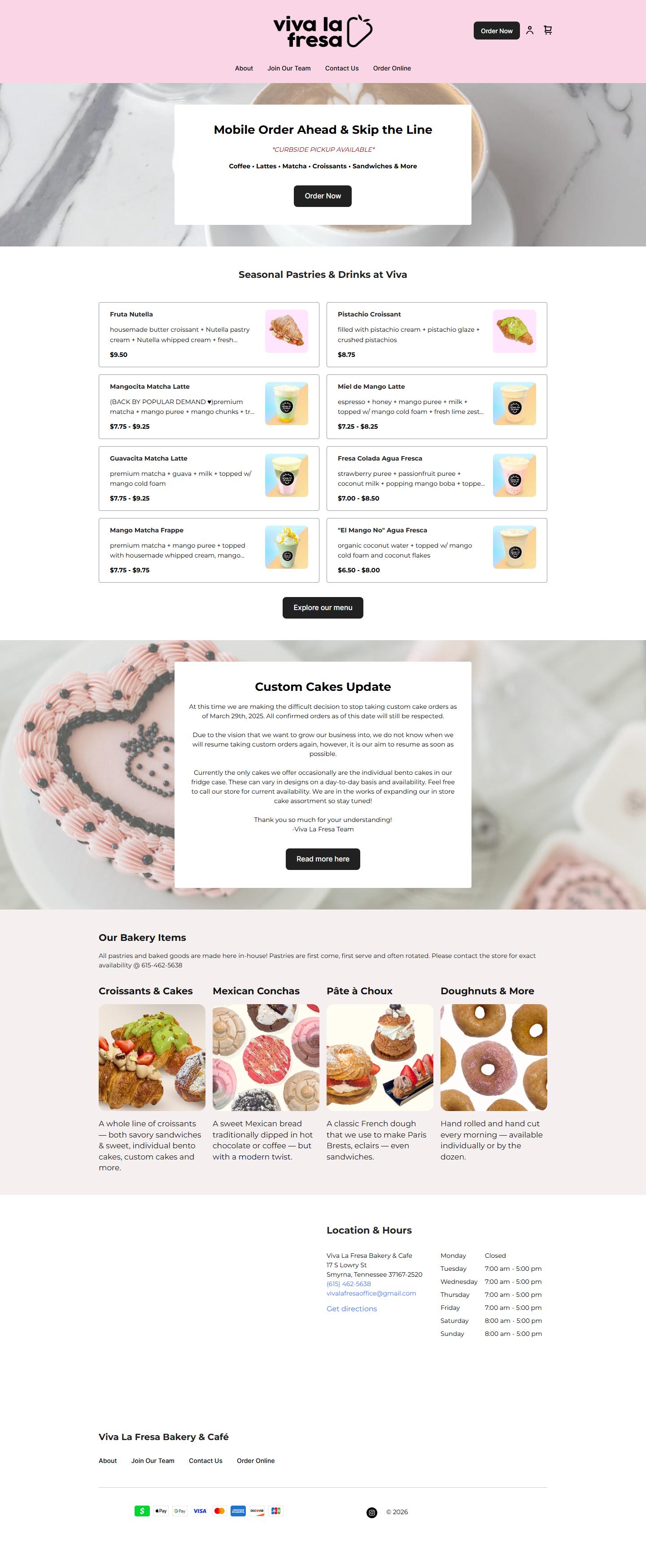 The site today, desktop view